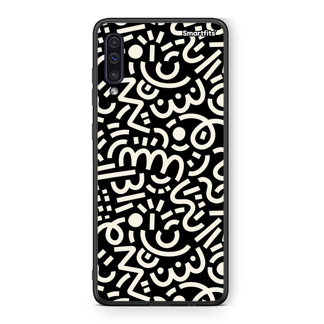 samsung a50 Doodle Art Θήκη από τη Smartfits με σχέδιο στο πίσω μέρος και μαύρο περίβλημα | Smartphone case with colorful back and black bezels by Smartfits