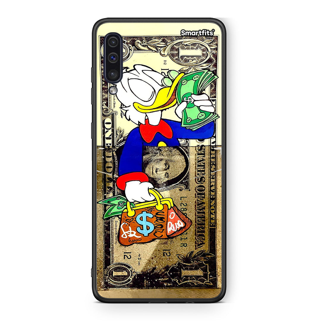 samsung a50 Duck Money Θήκη από τη Smartfits με σχέδιο στο πίσω μέρος και μαύρο περίβλημα | Smartphone case with colorful back and black bezels by Smartfits