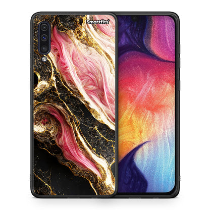 Θήκη Samsung A50/A30s Glamorous Pink Marble από τη Smartfits με σχέδιο στο πίσω μέρος και μαύρο περίβλημα | Samsung A50/A30s Glamorous Pink Marble case with colorful back and black bezels