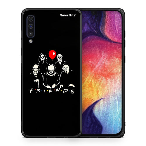 Θήκη Samsung A50 / A30s Halloween Friends από τη Smartfits με σχέδιο στο πίσω μέρος και μαύρο περίβλημα | Samsung A50 / A30s Halloween Friends case with colorful back and black bezels