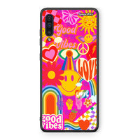 Thumbnail for samsung a50 Hippie Love θήκη από τη Smartfits με σχέδιο στο πίσω μέρος και μαύρο περίβλημα | Smartphone case with colorful back and black bezels by Smartfits