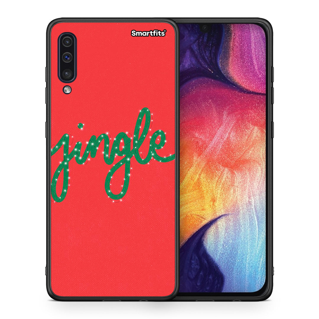 Θήκη Samsung A50/A30s Jingle Xmas από τη Smartfits με σχέδιο στο πίσω μέρος και μαύρο περίβλημα | Samsung A50/A30s Jingle Xmas case with colorful back and black bezels