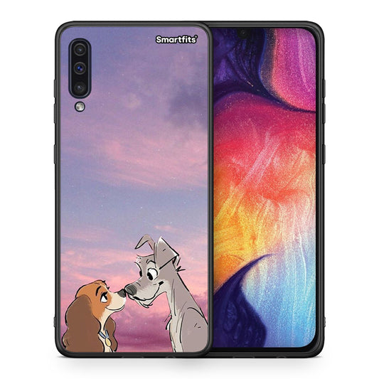Θήκη Samsung A50/A30s Lady And Tramp από τη Smartfits με σχέδιο στο πίσω μέρος και μαύρο περίβλημα | Samsung A50/A30s Lady And Tramp case with colorful back and black bezels