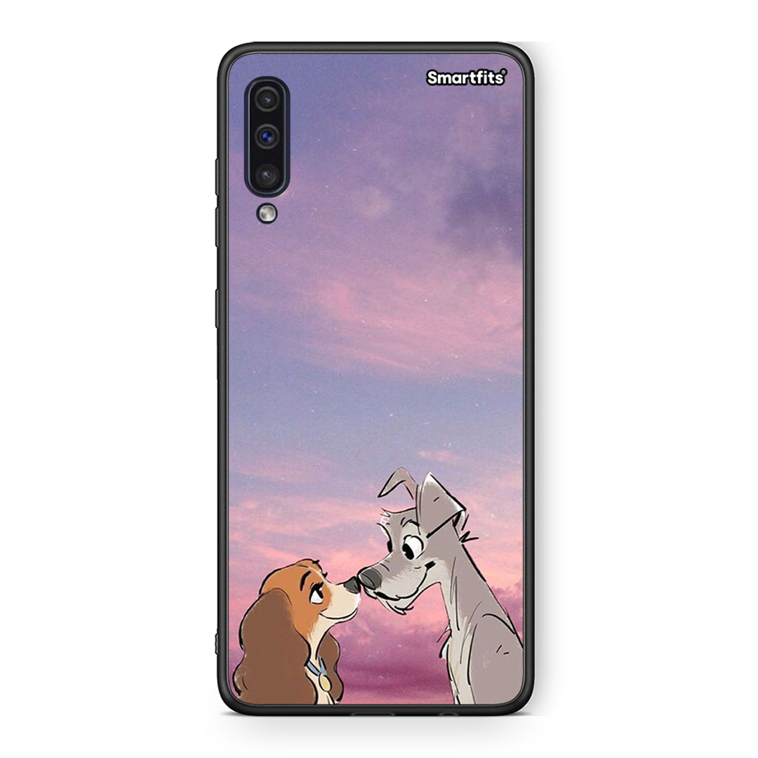 samsung a50 Lady And Tramp θήκη από τη Smartfits με σχέδιο στο πίσω μέρος και μαύρο περίβλημα | Smartphone case with colorful back and black bezels by Smartfits