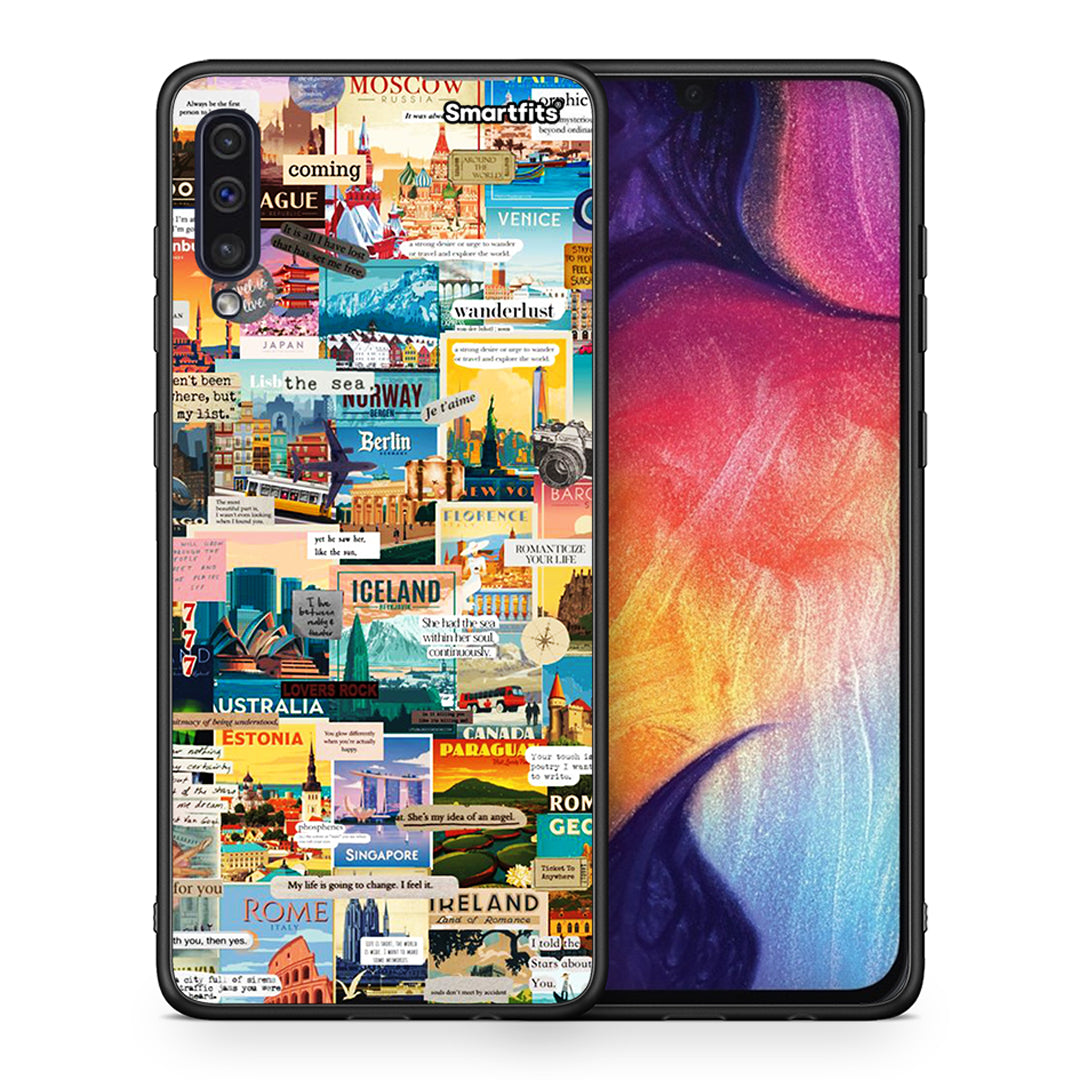 Θήκη Samsung A50/A30s Live To Travel από τη Smartfits με σχέδιο στο πίσω μέρος και μαύρο περίβλημα | Samsung A50/A30s Live To Travel case with colorful back and black bezels