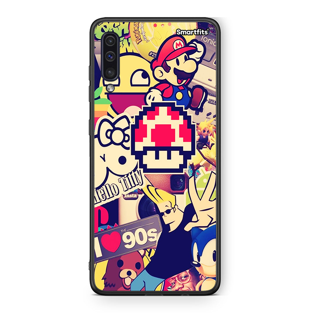 samsung a50 Love The 90s θήκη από τη Smartfits με σχέδιο στο πίσω μέρος και μαύρο περίβλημα | Smartphone case with colorful back and black bezels by Smartfits