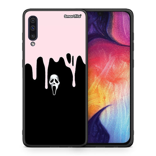 Θήκη Samsung A50 / A30s Melting Halloween Mask από τη Smartfits με σχέδιο στο πίσω μέρος και μαύρο περίβλημα | Samsung A50 / A30s Melting Halloween Mask case with colorful back and black bezels