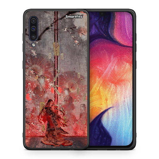 Θήκη Samsung A50/A30s Nezuko Kamado από τη Smartfits με σχέδιο στο πίσω μέρος και μαύρο περίβλημα | Samsung A50/A30s Nezuko Kamado case with colorful back and black bezels