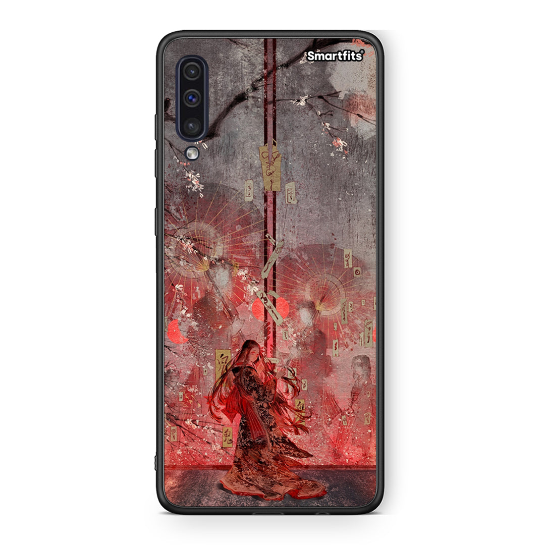 samsung a50 Nezuko Kamado θήκη από τη Smartfits με σχέδιο στο πίσω μέρος και μαύρο περίβλημα | Smartphone case with colorful back and black bezels by Smartfits