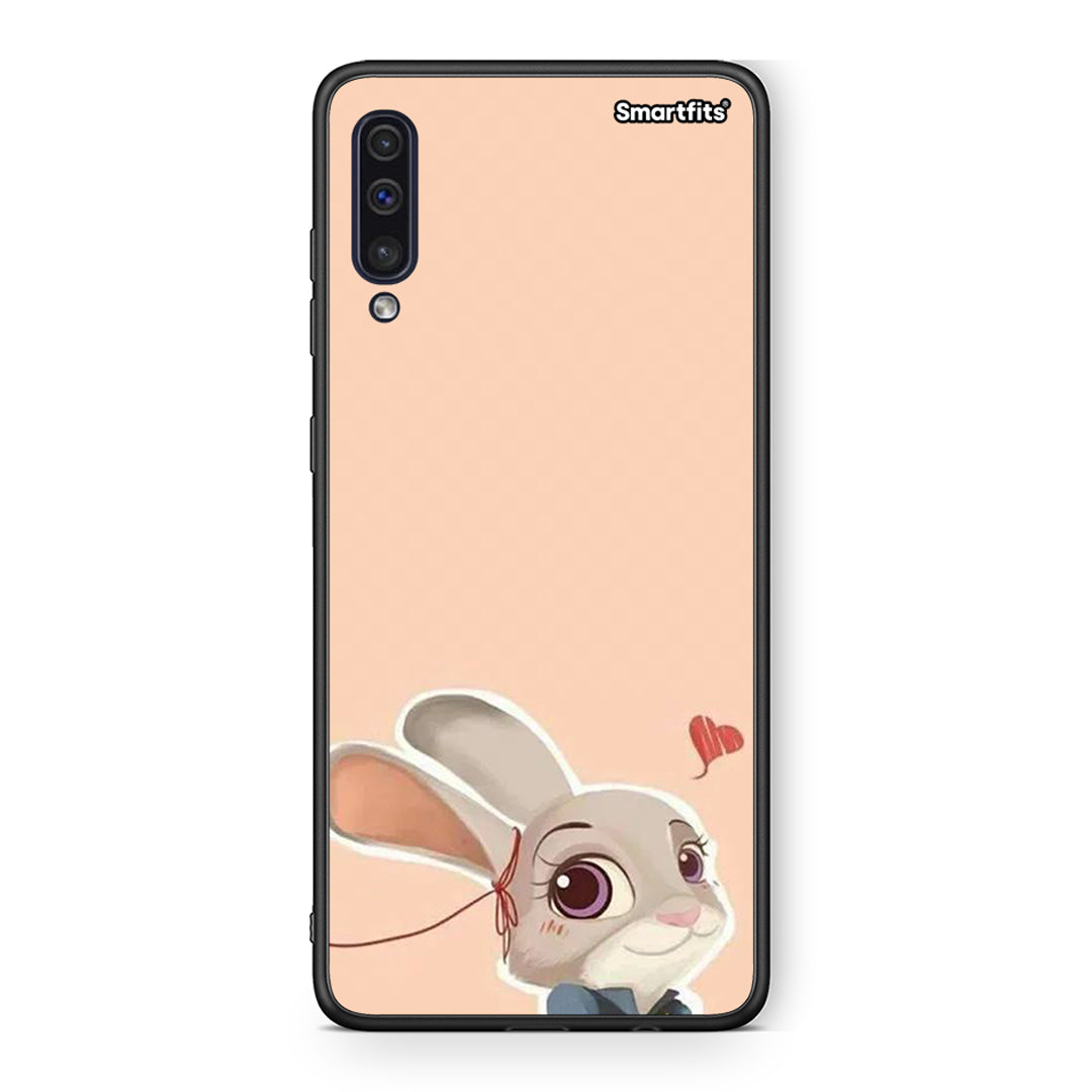 samsung a50 Nick Wilde And Judy Hopps Love 2 θήκη από τη Smartfits με σχέδιο στο πίσω μέρος και μαύρο περίβλημα | Smartphone case with colorful back and black bezels by Smartfits