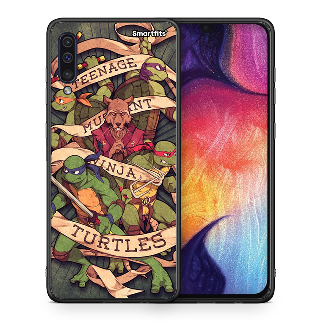 Θήκη Samsung A50/A30s Ninja Turtles από τη Smartfits με σχέδιο στο πίσω μέρος και μαύρο περίβλημα | Samsung A50/A30s Ninja Turtles case with colorful back and black bezels