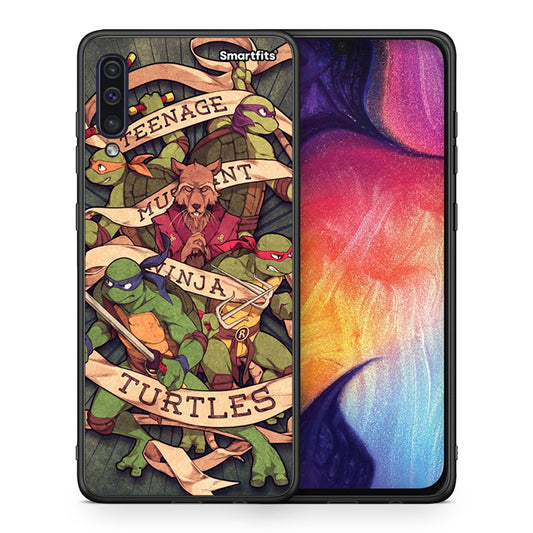 Θήκη Samsung A50/A30s Ninja Turtles από τη Smartfits με σχέδιο στο πίσω μέρος και μαύρο περίβλημα | Samsung A50/A30s Ninja Turtles case with colorful back and black bezels