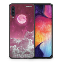 Thumbnail for Θήκη Samsung A50 / A30s Pink Moon από τη Smartfits με σχέδιο στο πίσω μέρος και μαύρο περίβλημα | Samsung A50 / A30s Pink Moon case with colorful back and black bezels