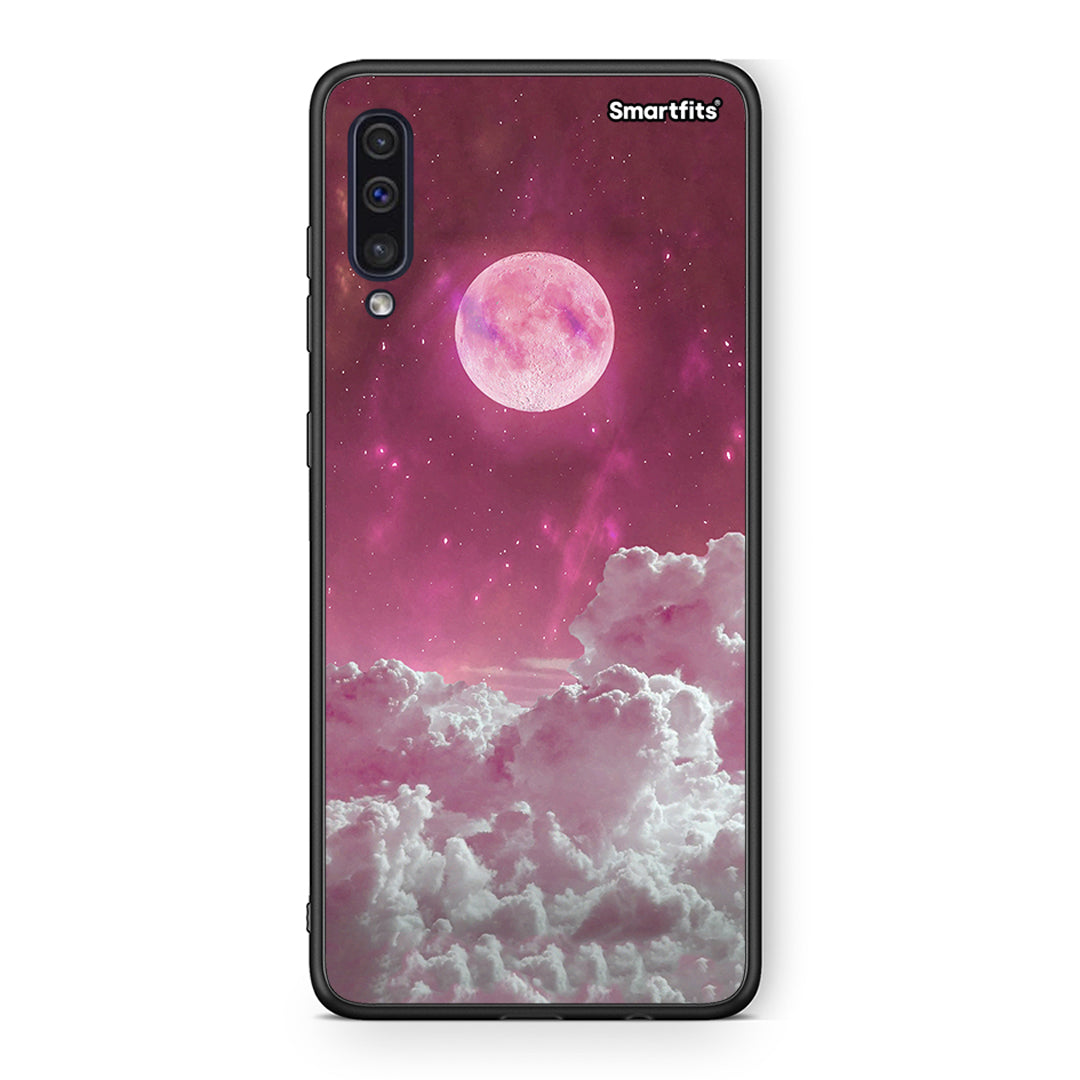samsung a50 Pink Moon Θήκη από τη Smartfits με σχέδιο στο πίσω μέρος και μαύρο περίβλημα | Smartphone case with colorful back and black bezels by Smartfits