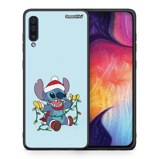 Θήκη Samsung A50/A30s Santa Stich από τη Smartfits με σχέδιο στο πίσω μέρος και μαύρο περίβλημα | Samsung A50/A30s Santa Stich case with colorful back and black bezels