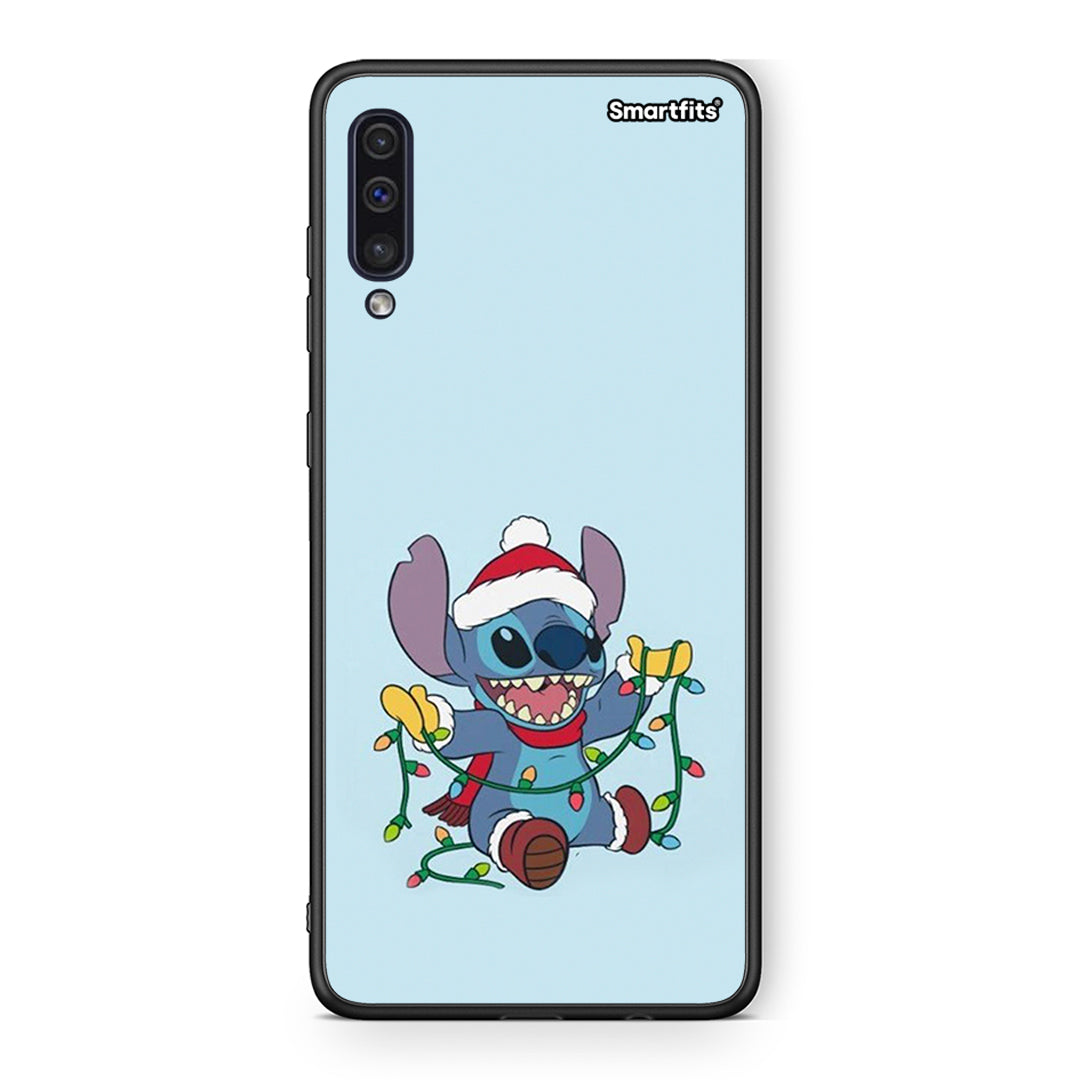 samsung a50 Santa Stich θήκη από τη Smartfits με σχέδιο στο πίσω μέρος και μαύρο περίβλημα | Smartphone case with colorful back and black bezels by Smartfits