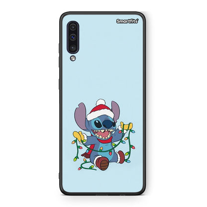 samsung a50 Santa Stich θήκη από τη Smartfits με σχέδιο στο πίσω μέρος και μαύρο περίβλημα | Smartphone case with colorful back and black bezels by Smartfits