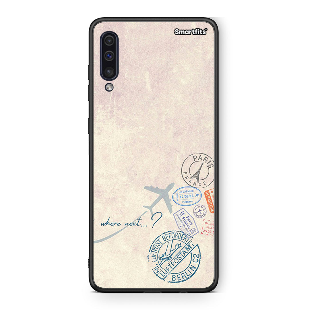 samsung a50 Where Next Θήκη από τη Smartfits με σχέδιο στο πίσω μέρος και μαύρο περίβλημα | Smartphone case with colorful back and black bezels by Smartfits