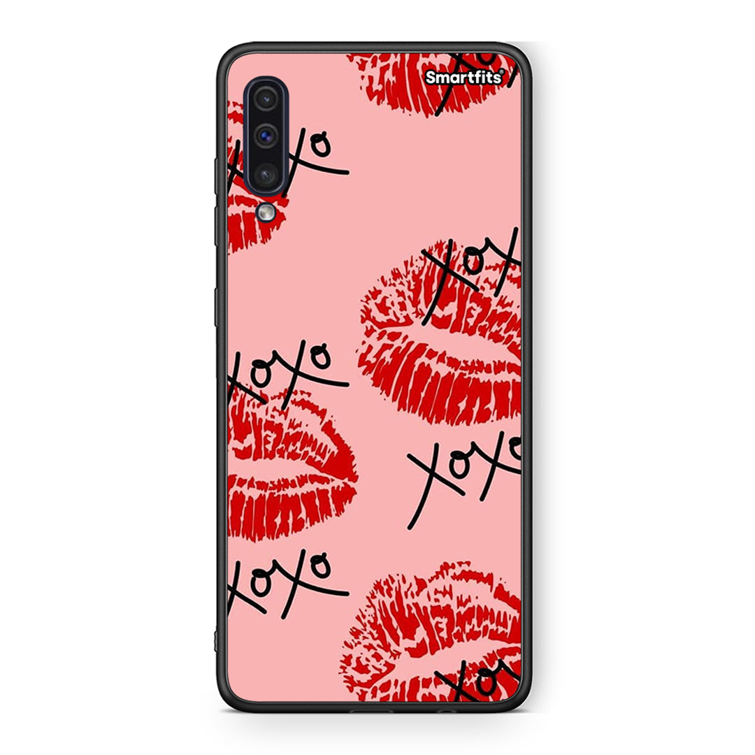 samsung a50 XOXO Lips θήκη από τη Smartfits με σχέδιο στο πίσω μέρος και μαύρο περίβλημα | Smartphone case with colorful back and black bezels by Smartfits