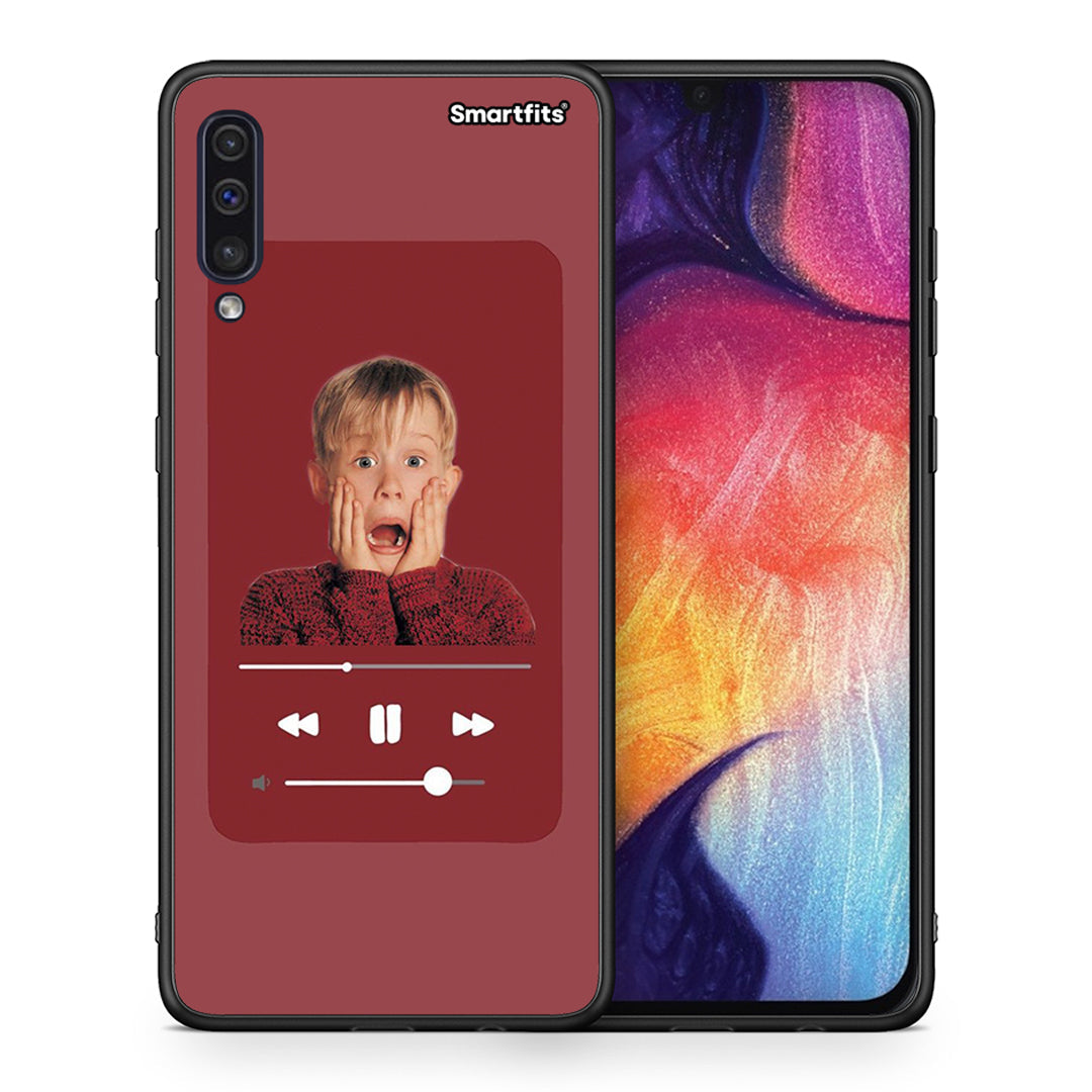 Θήκη Samsung A50/A30s Xmas Alone Music από τη Smartfits με σχέδιο στο πίσω μέρος και μαύρο περίβλημα | Samsung A50/A30s Xmas Alone Music case with colorful back and black bezels