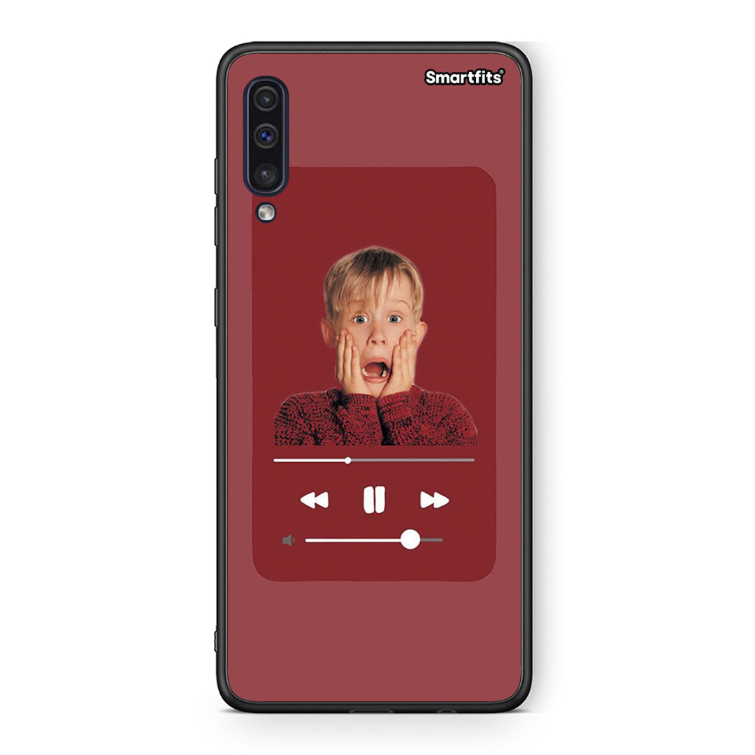 samsung a50 Xmas Alone Music θήκη από τη Smartfits με σχέδιο στο πίσω μέρος και μαύρο περίβλημα | Smartphone case with colorful back and black bezels by Smartfits