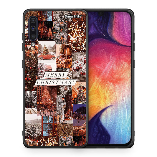 Θήκη Samsung A50/A30s Xmas Collage από τη Smartfits με σχέδιο στο πίσω μέρος και μαύρο περίβλημα | Samsung A50/A30s Xmas Collage case with colorful back and black bezels