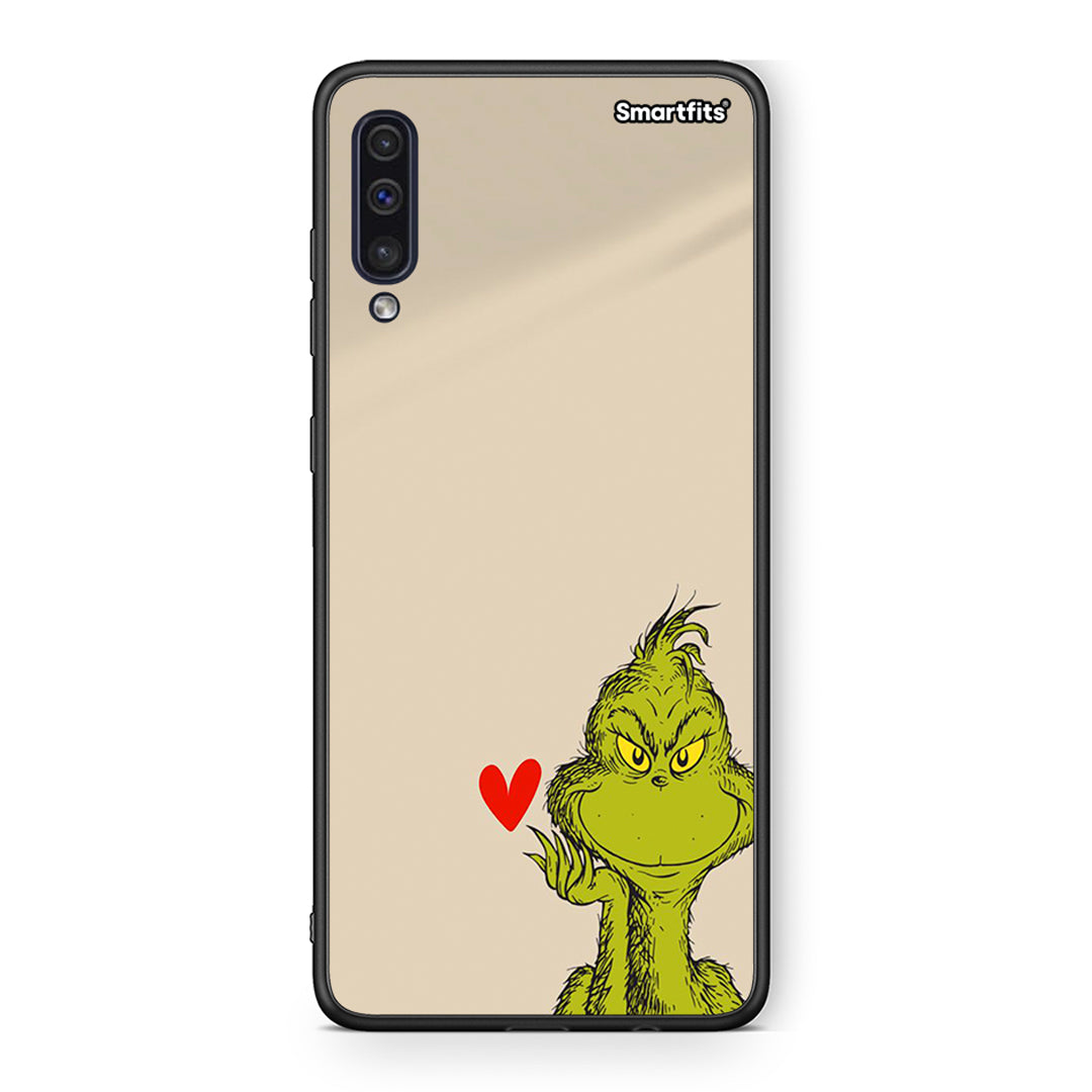 samsung a50 Xmas Grinch θήκη από τη Smartfits με σχέδιο στο πίσω μέρος και μαύρο περίβλημα | Smartphone case with colorful back and black bezels by Smartfits
