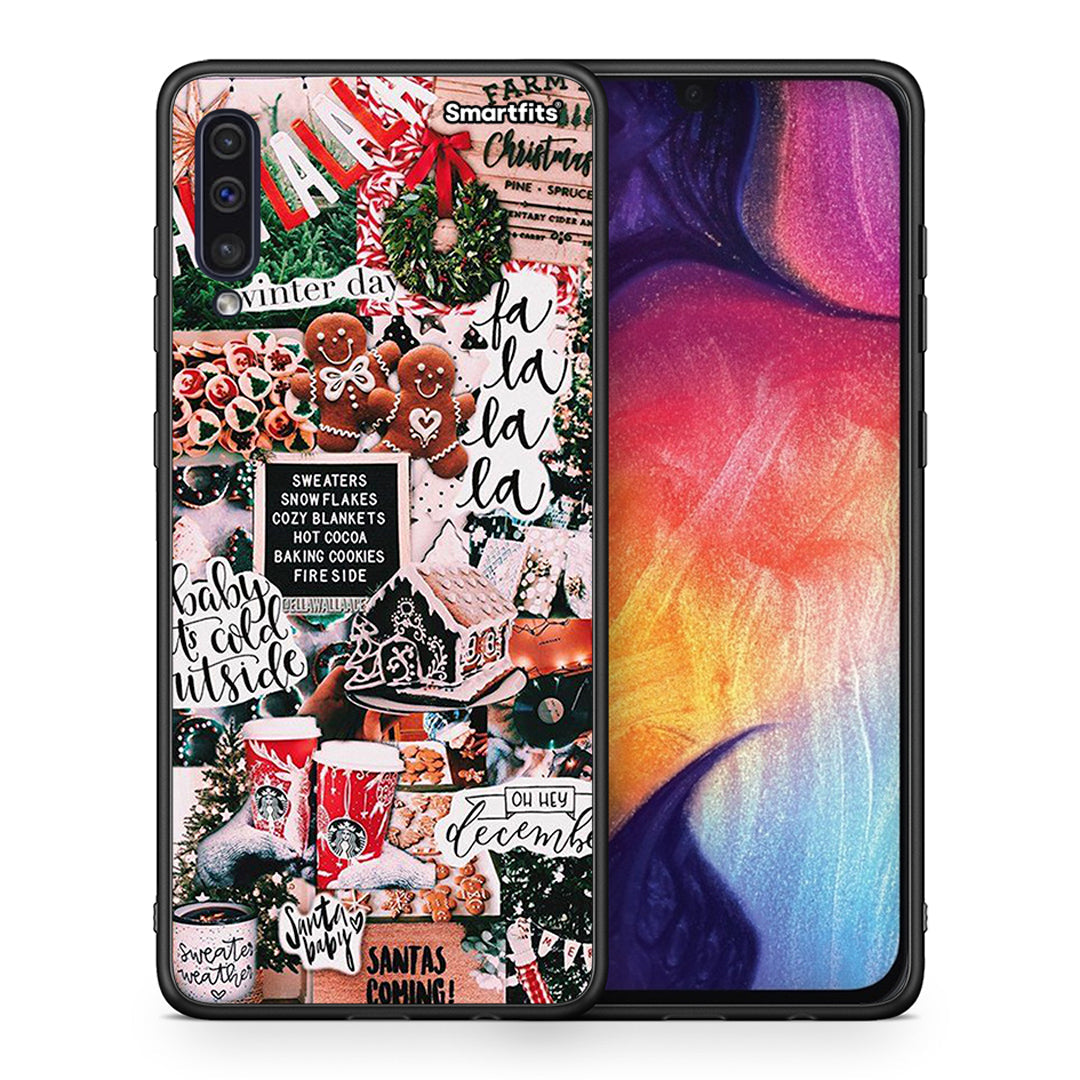 Θήκη Samsung A50/A30s Xmas Habbits από τη Smartfits με σχέδιο στο πίσω μέρος και μαύρο περίβλημα | Samsung A50/A30s Xmas Habbits case with colorful back and black bezels