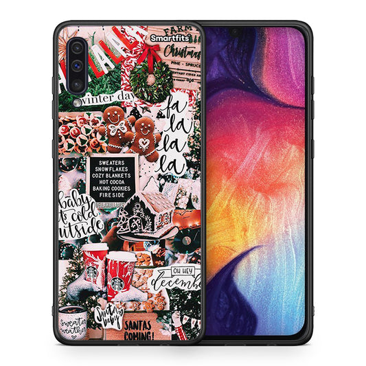 Θήκη Samsung A50/A30s Xmas Habbits από τη Smartfits με σχέδιο στο πίσω μέρος και μαύρο περίβλημα | Samsung A50/A30s Xmas Habbits case with colorful back and black bezels