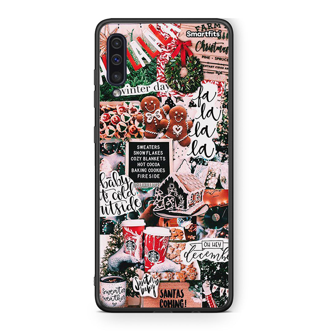 samsung a50 Xmas Habbits θήκη από τη Smartfits με σχέδιο στο πίσω μέρος και μαύρο περίβλημα | Smartphone case with colorful back and black bezels by Smartfits