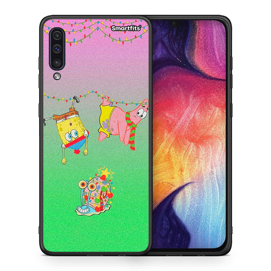 Θήκη Samsung A50/A30s Xmas Lights από τη Smartfits με σχέδιο στο πίσω μέρος και μαύρο περίβλημα | Samsung A50/A30s Xmas Lights case with colorful back and black bezels