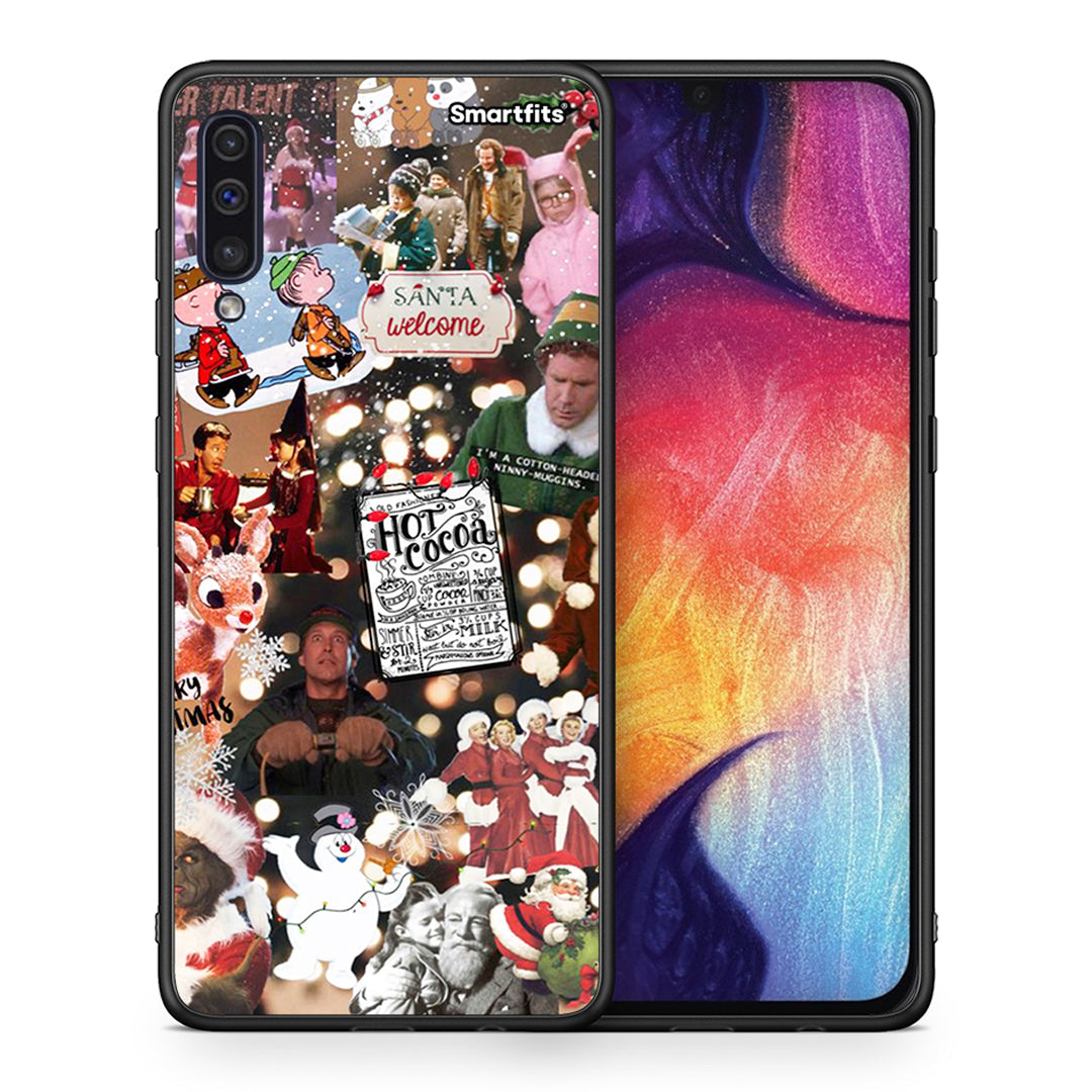 Θήκη Samsung A50/A30s Xmas Movies από τη Smartfits με σχέδιο στο πίσω μέρος και μαύρο περίβλημα | Samsung A50/A30s Xmas Movies case with colorful back and black bezels