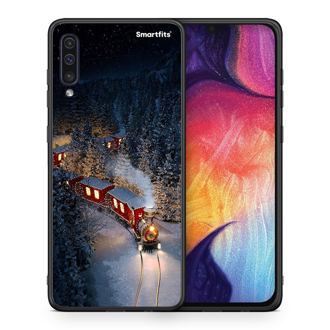 Θήκη Samsung A50/A30s Xmas Train από τη Smartfits με σχέδιο στο πίσω μέρος και μαύρο περίβλημα | Samsung A50/A30s Xmas Train case with colorful back and black bezels