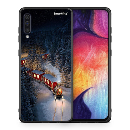 Θήκη Samsung A50/A30s Xmas Train από τη Smartfits με σχέδιο στο πίσω μέρος και μαύρο περίβλημα | Samsung A50/A30s Xmas Train case with colorful back and black bezels