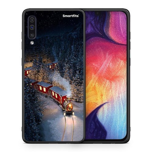 Θήκη Samsung A50/A30s Xmas Train από τη Smartfits με σχέδιο στο πίσω μέρος και μαύρο περίβλημα | Samsung A50/A30s Xmas Train case with colorful back and black bezels