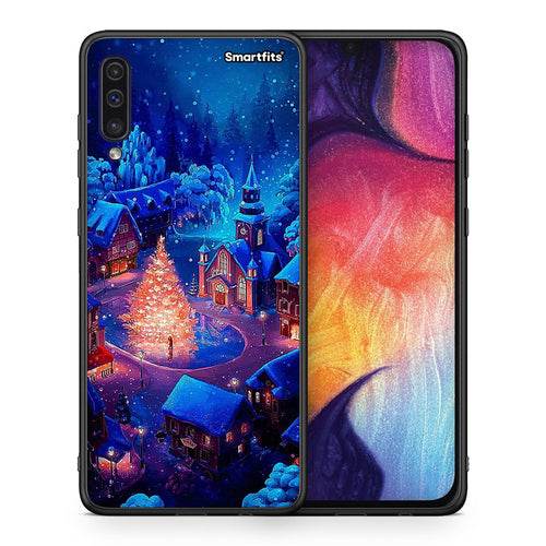Θήκη Samsung A50/A30s Xmas Village από τη Smartfits με σχέδιο στο πίσω μέρος και μαύρο περίβλημα | Samsung A50/A30s Xmas Village case with colorful back and black bezels