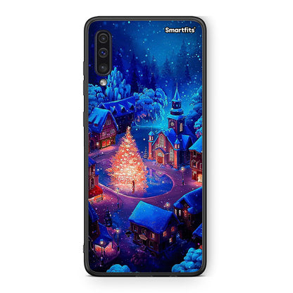 samsung a50 Xmas Village θήκη από τη Smartfits με σχέδιο στο πίσω μέρος και μαύρο περίβλημα | Smartphone case with colorful back and black bezels by Smartfits