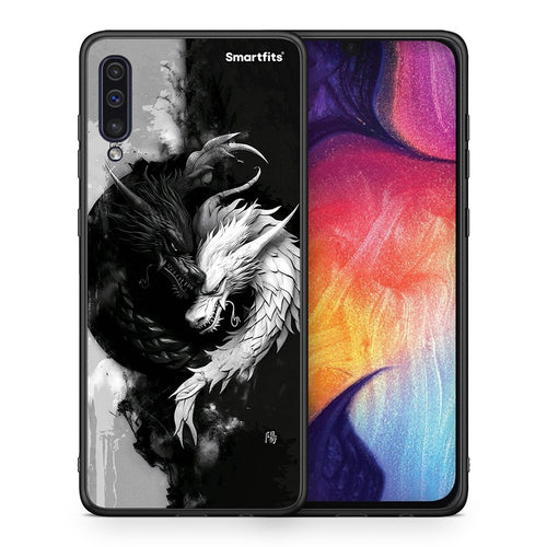 Θήκη Samsung A50 / A30s Yin Yang από τη Smartfits με σχέδιο στο πίσω μέρος και μαύρο περίβλημα | Samsung A50 / A30s Yin Yang case with colorful back and black bezels