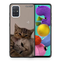 Thumbnail for Θήκη Samsung A51 Cats In Love από τη Smartfits με σχέδιο στο πίσω μέρος και μαύρο περίβλημα | Samsung A51 Cats In Love case with colorful back and black bezels