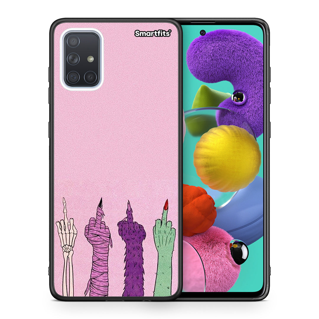 Θήκη Samsung A51 Halloween Be A Lady από τη Smartfits με σχέδιο στο πίσω μέρος και μαύρο περίβλημα | Samsung A51 Halloween Be A Lady case with colorful back and black bezels