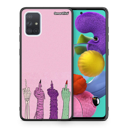 Θήκη Samsung A51 Halloween Be A Lady από τη Smartfits με σχέδιο στο πίσω μέρος και μαύρο περίβλημα | Samsung A51 Halloween Be A Lady case with colorful back and black bezels