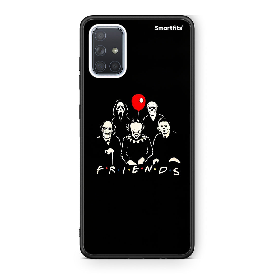 Samsung A51 Halloween Friends Θήκη από τη Smartfits με σχέδιο στο πίσω μέρος και μαύρο περίβλημα | Smartphone case with colorful back and black bezels by Smartfits