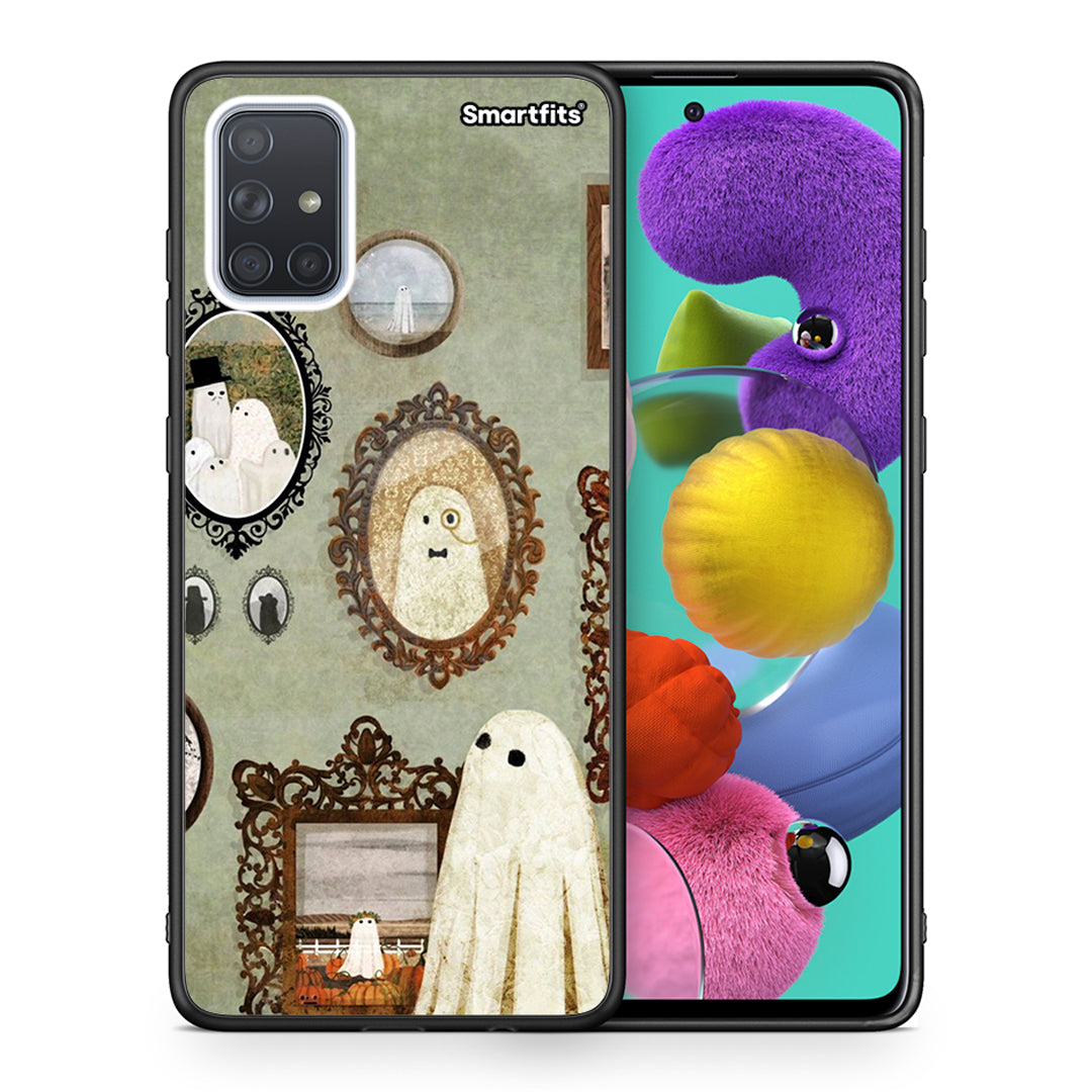 Θήκη Samsung A51 Halloween Ghost Season από τη Smartfits με σχέδιο στο πίσω μέρος και μαύρο περίβλημα | Samsung A51 Halloween Ghost Season case with colorful back and black bezels