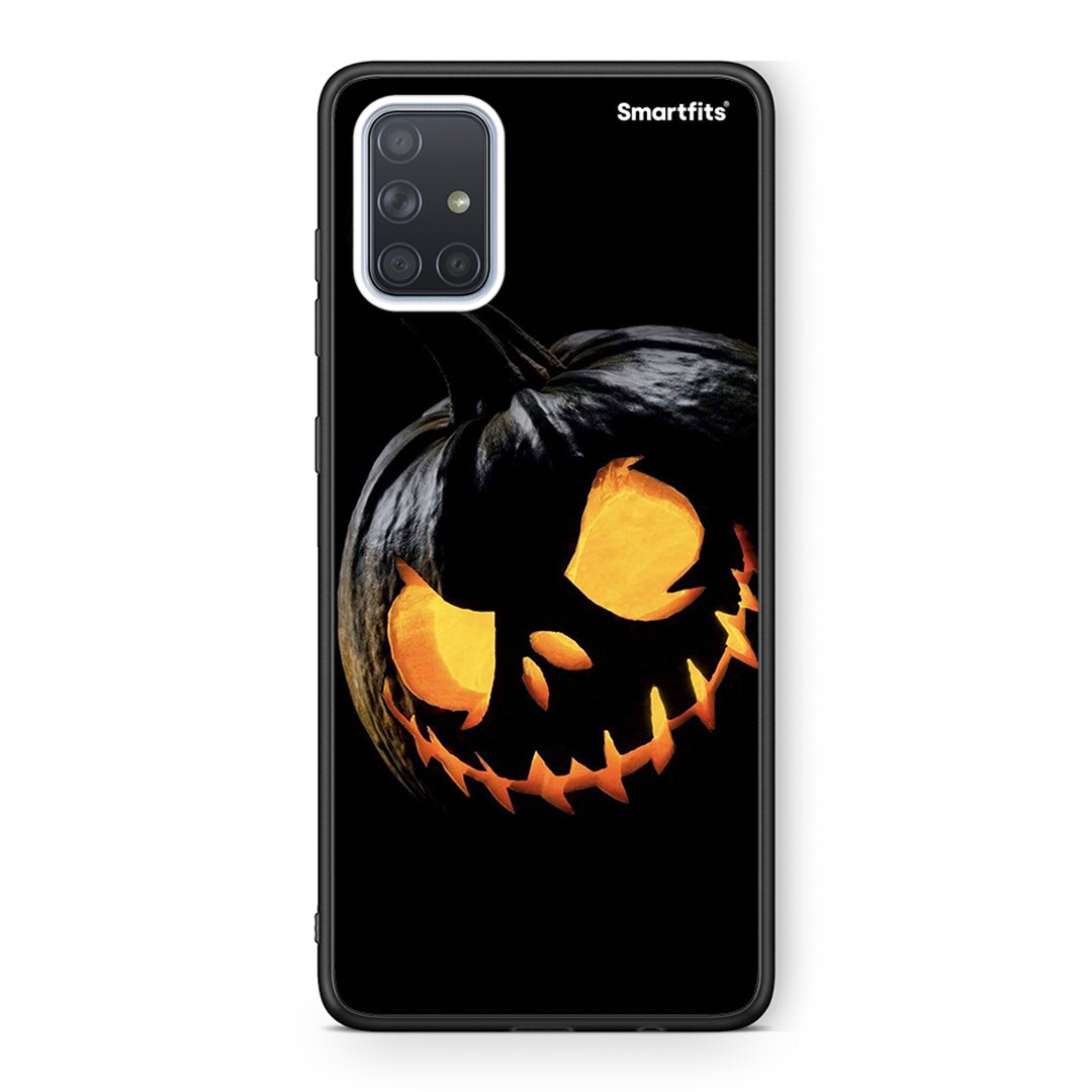 Samsung A71 Halloween Scary Pumpkin Θήκη από τη Smartfits με σχέδιο στο πίσω μέρος και μαύρο περίβλημα | Smartphone case with colorful back and black bezels by Smartfits