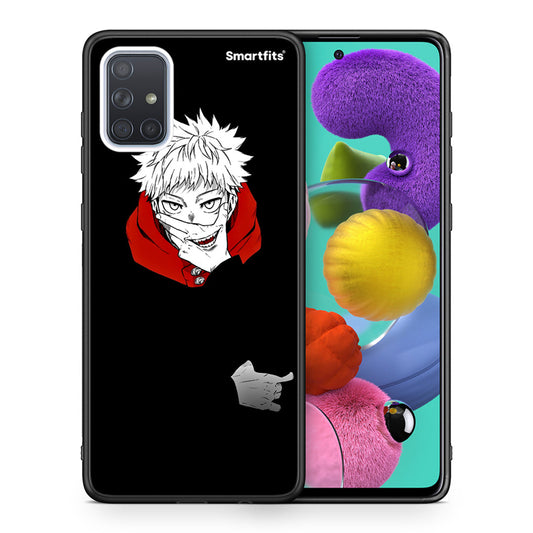 Θήκη Samsung A51 Itadori Anime από τη Smartfits με σχέδιο στο πίσω μέρος και μαύρο περίβλημα | Samsung A51 Itadori Anime case with colorful back and black bezels