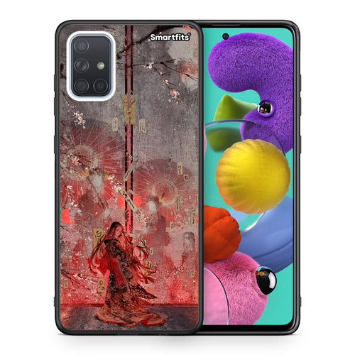 Θήκη Samsung A51 Nezuko Kamado από τη Smartfits με σχέδιο στο πίσω μέρος και μαύρο περίβλημα | Samsung A51 Nezuko Kamado case with colorful back and black bezels