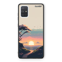Thumbnail for Samsung A51 Pixel Sunset Θήκη από τη Smartfits με σχέδιο στο πίσω μέρος και μαύρο περίβλημα | Smartphone case with colorful back and black bezels by Smartfits