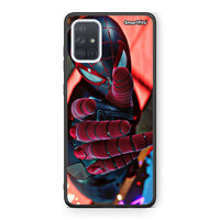 Thumbnail for Samsung A71 Spider Hand Θήκη από τη Smartfits με σχέδιο στο πίσω μέρος και μαύρο περίβλημα | Smartphone case with colorful back and black bezels by Smartfits