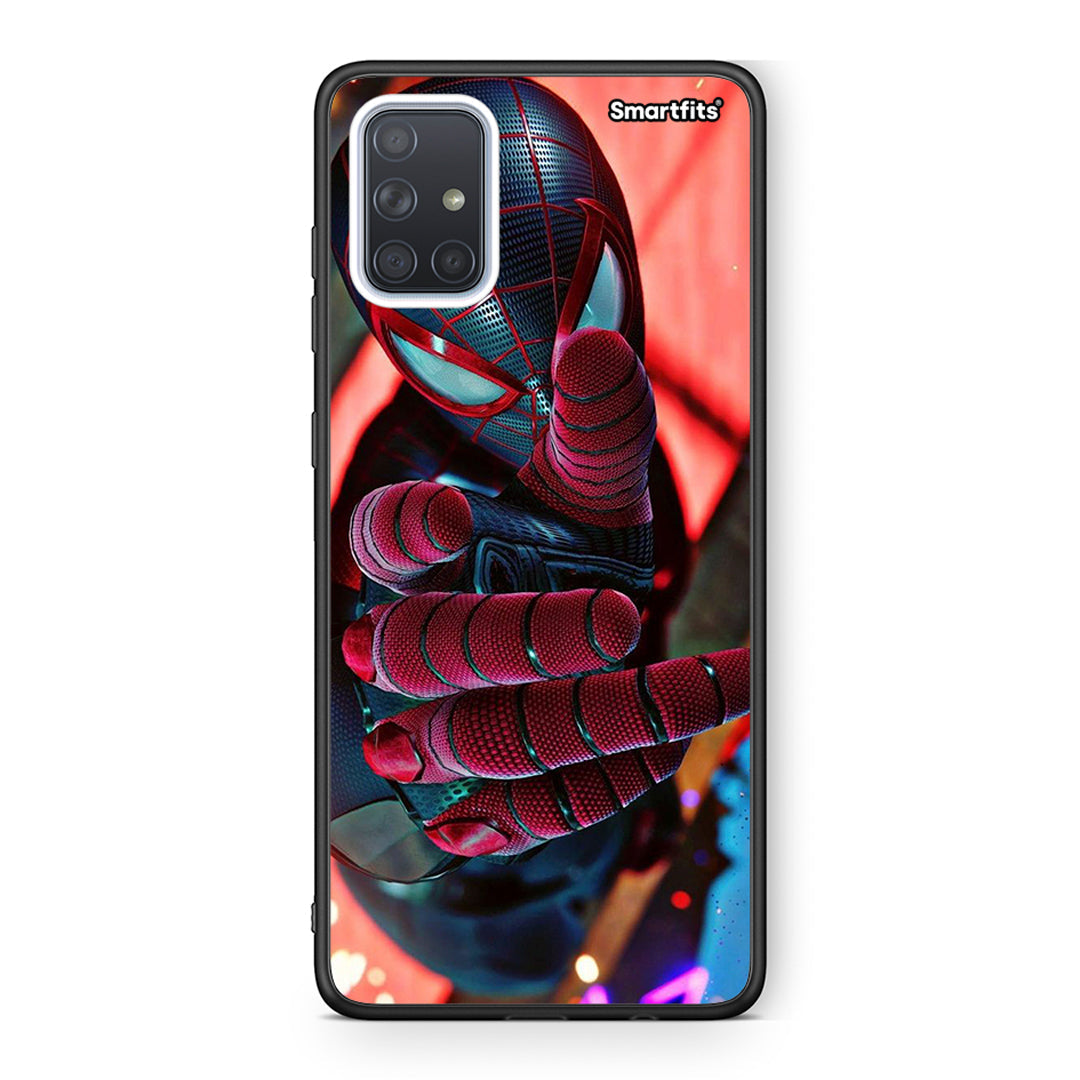 Samsung A51 Spider Hand Θήκη από τη Smartfits με σχέδιο στο πίσω μέρος και μαύρο περίβλημα | Smartphone case with colorful back and black bezels by Smartfits