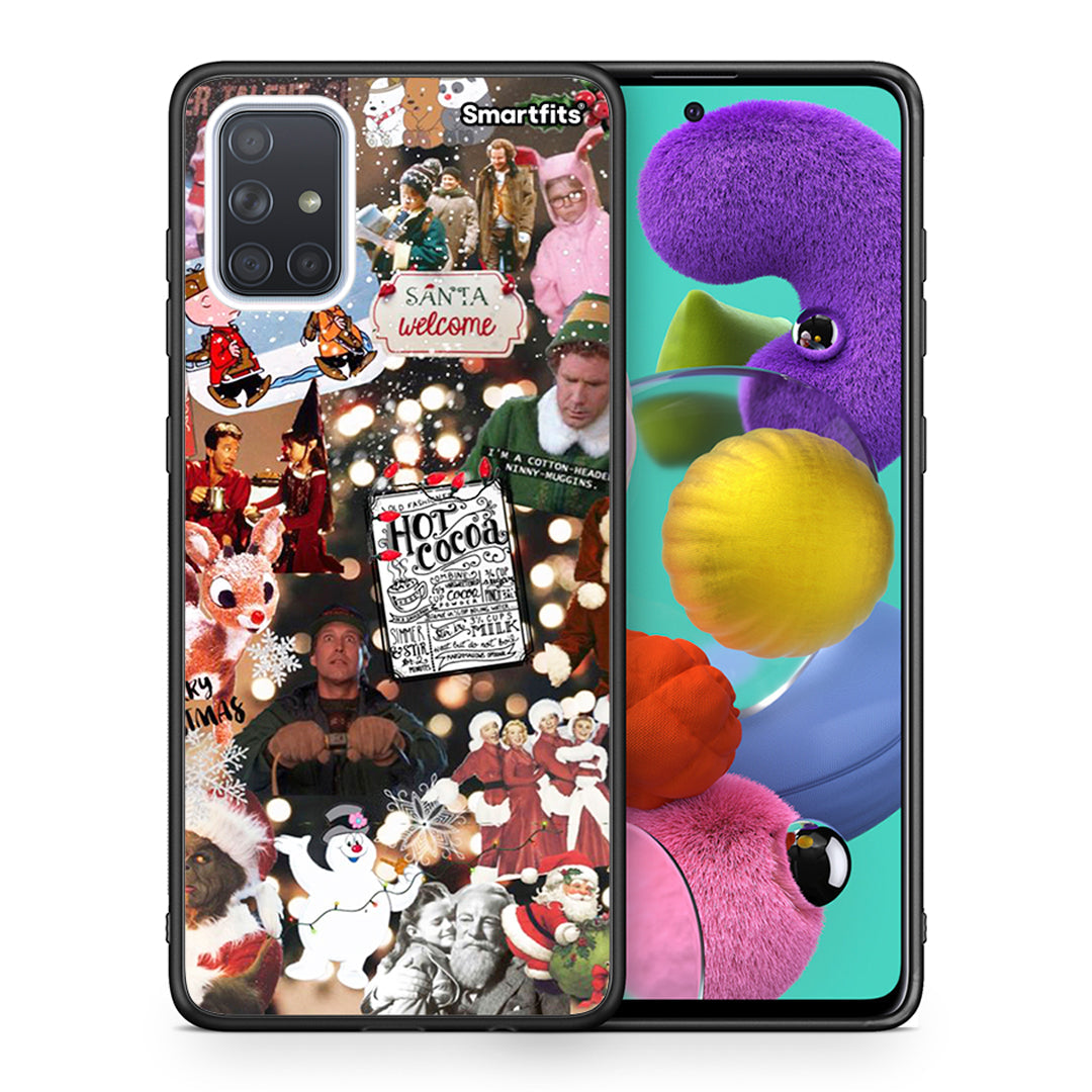 Θήκη Samsung A51 Xmas Movies από τη Smartfits με σχέδιο στο πίσω μέρος και μαύρο περίβλημα | Samsung A51 Xmas Movies case with colorful back and black bezels